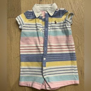 Baby Ralph Lauren - 3 Month - like new - striped short sleeve / shorts onesie